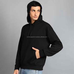 Nardon Apparel Hiver Lourd Épais Solide Couleur Hoodies Unisexe Coton Polaire Imprimé Personnalisé OEM Service Sweatshirt Hommes - Product Image 4