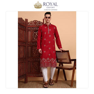 Ropa Tradicional para Hombres, Estilo Fiesta y Boda, Kurta de Algodón con Bordado y Pijama de Algodón de Fabricante Indio - Product Image 6