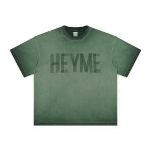 เสื้อยืดครอปโอเวอร์ไซส์ทรงวินเทจ ซักแบบพิเศษ พิมพ์ลายสองชั้น แขนสั้น สีซีดจาง สไตล์ซันเฟด ผ้าฝ้าย 100% - Product Image 1