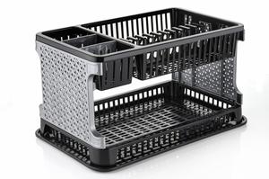 Escurridor de Platos de Plástico de Dos Niveles, Organizador de Platos Rectangular, Tipo Minimalista, Apilable - Product Image 5