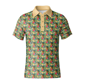 Proveedor Mayorista de Camisetas de Golf de Secado Rápido para Hombre, Corte Regular, Calidad Premium, Estampado Floral por Sublimación, Polos de Golf - Product Image 6