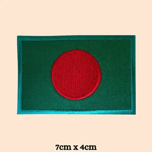 Parche Termoadhesivo de Lona Ecológica Bordado Circular del Parque Nacional Glaciar con Diseño de Cabra de Montaña y Borde Rojo y Azul - Product Image 4