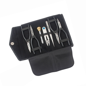 Kit de herramientas para abalorios de joyería, 7 piezas: Cadena, Cadena curvada, Alicates de punta plana y redonda de 150 mm, Tornillo de banco, Pinzas para abalorios de 8 pulgadas y Cortahilos - Product Image 1