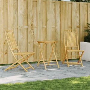 Ensemble bistrot pliable en bambou naturel de taille moyenne pour jardin - Product Image 1