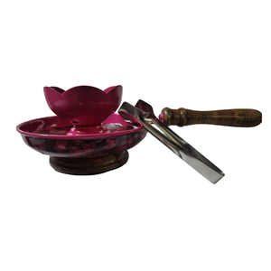 Brûleur d'encens en métal AG Metal AGM-0505-F, design indien dernier cri, taille réglable, chauffe-encens en métal, parfum bois de santal 100% - Product Image 1