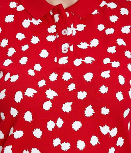 Camiseta Casual de Manga Corta para Mujer, Color Rojo y Blanco, de Lona Transpirable - Product Image 6