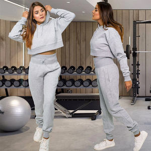 Custom Women Black Short Hooded <b>Velvet</b> Sweatshirt Jogger <b>Tracksuit</b> Two Piece Casual Winter Sportswear Apparel Set - Product Image 6