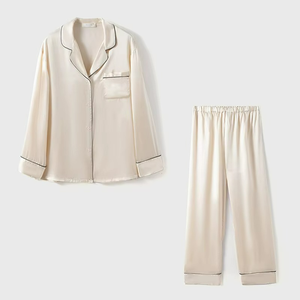 Custom <b>Pyjamas</b> <b>for</b> Couple Men Women's Sleepwear Sets Silk Clothes Viscose Silk Pajamas Lounge Wear Set - Product Image 2