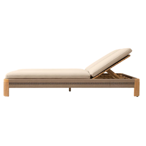 Chaise longue double en teck moderne de qualité supérieure, résistante aux UV, pour piscine et plage, design tropical minimaliste, mobilier d'extérieur - Product Image 5