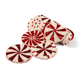 Christmas Decorative and Leaves Design Beaded <b>Runner</b> Placemat <b>Dining</b> <b>Table</b> Fancy Mat Handmade Decorative <b>Runners</b> for Wedding - Product Image 1