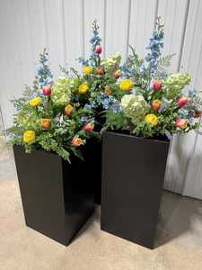 Modern <b>Rectangular</b> Iron Metal Durable Eco-Friendly Lightweight Planter Outdoor Indoor Flower <b>Pot</b> Decorative Garden Planter Box - Product Image 2