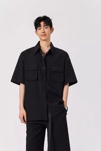 ชุดเสื้อเชิ้ตแขนสั้นลำลองฤดูร้อนแบบ 2 ชิ้นสำหรับผู้ชาย ผ้าฝ้าย 100% น้ำหนักเบา ระบายอากาศได้ดี แห้งเร็ว เหมาะสำหรับกิจกรรมกลางแจ้ง ใส่ได้ทั้งชายและหญิง ทรงหลวม - Product Image 2