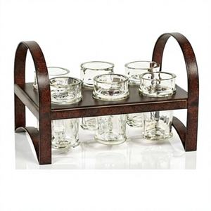 Soporte de Madera Premium Duradero para Vasos de Chupito, Tipo Rectangular de Pie, Hecho a Mano, Contemporáneo, Estante de Almacenamiento para Encimera No Plegable - Product Image 1