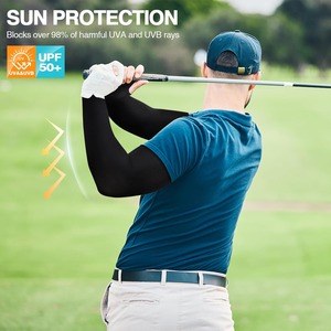 Unisex Breathable and Cooling Arm Sleeves Sun Protection Breathable Stretch Sports Cycling Running Arm <b>Covers</b> with Thumb Hole - Product Image 2