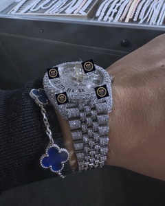 Montre automatique mécanique de luxe Hip Hop entièrement sertie de moissanite, en acier inoxydable, avec cadran en verre de 42 mm et aiguilles, dotée d'un GPS - Product Image 2