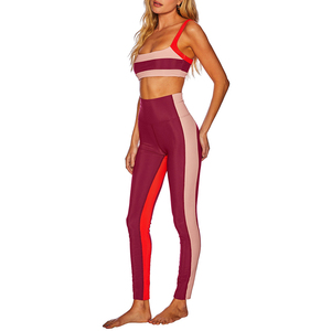 Nouvel Arrivage Ensemble de Yoga Deux Pièces pour Femme Respirant Spandex/Nylon Uni Logo Avant Taille Haute Pantalon Longueur Cheville - Product Image 6