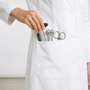 Bata de Laboratorio Médica para Mujer, Ligera y Transpirable, de Poliéster y Algodón, Uniforme de Doctora o Enfermera, Corte Regular, Ropa de Trabajo para Clínica o Laboratorio - Product Image 6