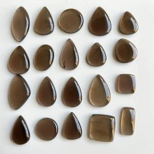 Cuarzo Ahumado Natural Cabujón, Lote a Granel de Gemas Sueltas, Formas Mixtas, Cristal de Base Plana para Fabricación de Joyas, Envoltura con Alambre, Venta al por Mayor - Product Image 2