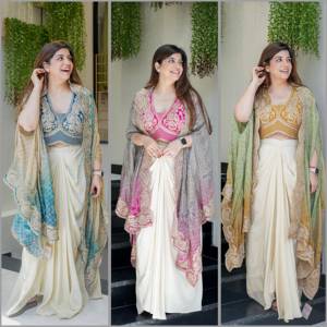 Traje tradicional indio-pakistaní para mujer, estilo occidental, multicolor, bordado, largo hasta el suelo, holgado, para bodas. - Product Image 3