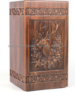 Hot Selling Handmade Wooden Urn <b>Box</b> <b>For</b> Adult <b>Ashes</b> Funeral human Urns Burial Urns - Product Image 3