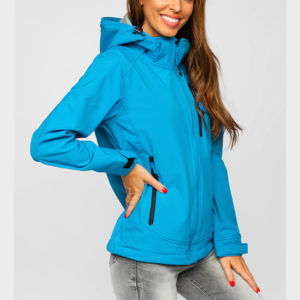 Chaqueta Softshell de Lona Impermeable para Invierno, Personalizada OEM, para Mujer, Cierre de Cremallera, Diseño Transpirable, Largo Regular - Product Image 2