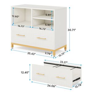 Multifunctional Adjustable File Cabinet <b>Printer</b> <b>Stand</b> with Drawers and Open Storage - Product Image 5