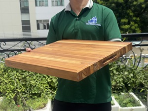 High-quality Rectangular Solid <b>Wooden</b> Chopping Board Anti-Slip Single <b>Piece</b> Package Made in Vietnam - Product Image 3