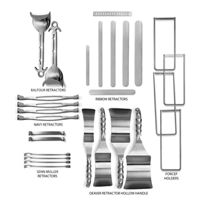Kit chirurgical de laparotomie Azicon de 197 pièces pour chirurgie abdominale majeure, comprenant un rétracteur Balfour, des pinces hémostatiques Kelly et des ciseaux Mayo - Product Image 2