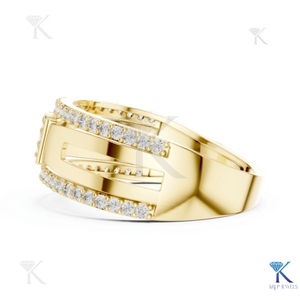Anillo de Filigrana Clásico con Diamantes Cultivados en Laboratorio, Corte Brillante, Oro Sólido, Hecho a Medida, para Mujer, de KRUP JEWELS, Ideal para Bodas y Fiestas - Product Image 3
