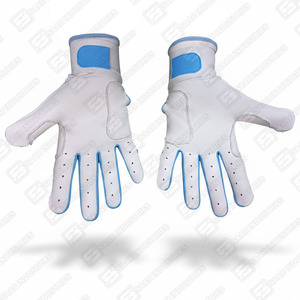 Gants de baseball en cuir bleu et blanc sur mesure professionnels manchette longue avec caractéristique réglable nouvelle conception gants de frappe - Product Image 4