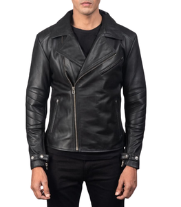 Chaqueta de Motociclista de Cuero Crown Rider para Hombre, Personalizable, Impermeable, con Logotipo Frontal, para Motociclismo y Carreras - Product Image 1