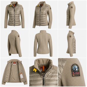Women's Lightweight Quilted Puffer Jacket Hybrid Knit Sleeve Full Zip Stand Collar Outdoor Casual <b>Winter</b> <b>Coat</b> Slim Fit Insulated - Product Image 6