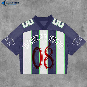 Maillot de football américain Daizen Star pour homme, col en V, manches courtes, impression sublimée, numéro 97, respirant, 100% polyester élastique - Product Image 3