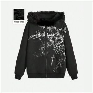 Sweat à capuche épais en molleton et mélange de coton pour homme, coupe décontractée avec épaules tombantes, style streetwear, personnalisable avec broderie, fermeture éclair, collection automne - Product Image 3