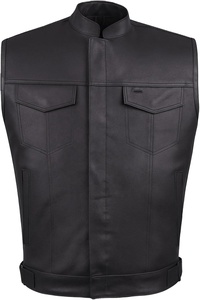 เสื้อกั๊กมอเตอร์ไซค์แบบมีช่องซ่อนปืนสำหรับผู้ชายไซส์ใหญ่ ผลิตตามสั่ง (OEM) เป็นมิตรกับสิ่งแวดล้อม ผลิตจากโพลีเอสเตอร์/คอตตอน ระบายอากาศได้ดี กันลม ดีไซน์แบบต่อผ้า - Product Image 1