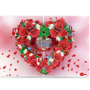 Tarjeta de Felicitación 3D con Diseño de Rosa y Corazón, Hecha a Mano, Romántica, de Papel Floral, Regalo de San Valentín, Venta al Por Mayor - Product Image 2