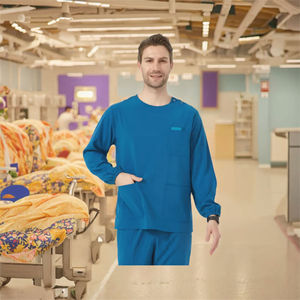 Tenue d'infirmière unisexe en tissu tissé 95% polyester 5% élasthanne – Ensemble de blouses chirurgicales respirantes et confortables pour hommes et femmes, idéal pour les hôpitaux - Product Image 3