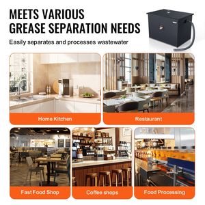 Attrezzatura per Cucine Commerciali: Trappola per Grasso in Acciaio al Carbonio da 50 LBS, 19.3 GPM, Intercettore di Rifiuti con Ingresso Laterale per Lavello, 50 LBS Grasso - Product Image 6