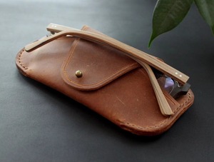 Professional Leather <b>Glasses</b> Cover Hard Wearing Full Grain Leather Sleeve Wholesale Bulk Quantity LGC-0159 - Product Image 4
