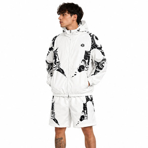 Trendy White Custom Embroidery Patch logo Shorts Tracksuit Windbreaker Lightweight Nylon Patchwork Summer Track <b>Suit</b> Hoodies USA - Product Image 3