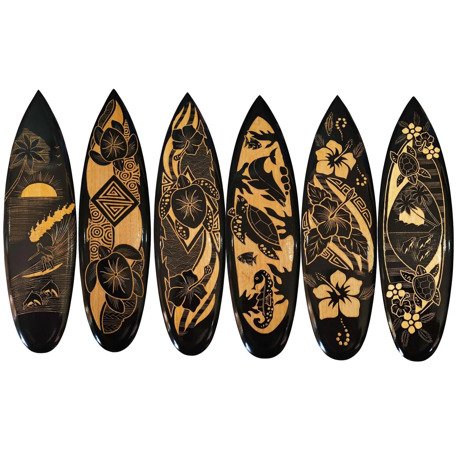 Резная вручную доска для серфинга из манго 50 см смешанный дизайн настенное искусство Гавайский подарок и ремесло из бали Индонезии