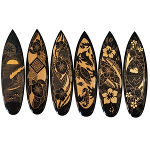Planche de surf en bois de manguier sculptée à la main, 50 cm, design mixte, décoration murale, cadeau et artisanat d'Indonésie, <span class=keywords><strong>Bali</strong></span> - Product Image 1