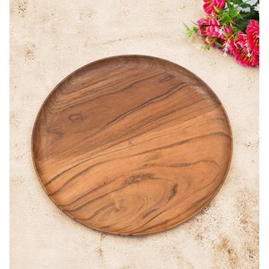 Bandeja de Servir de Madera de Cedro Hecha a Mano - Vajilla de Madera de Moradabad al por Mayor - Product Image 1