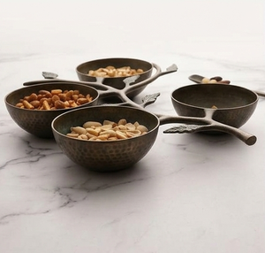 Plateau de service en métal en forme d'arbre avec 4 bols, plat original pour fruits secs, noix et chocolat - Product Image 2