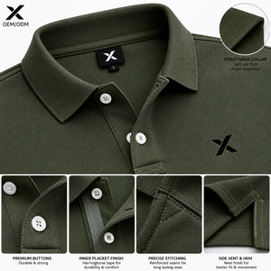 Chemise décontractée à manches courtes pour homme X Sports City, couleur unie, respirante, infroissable, 100 % coton tricoté, tenue d'été classique - Product Image 3
