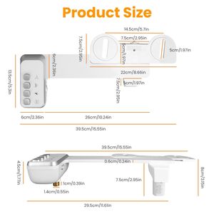 Accessorio Bidet con Doppio Ugello per Acqua Fresca, Non Elettrico, con Controllo del Flusso d'Acqua per Sedile WC - Product Image 5