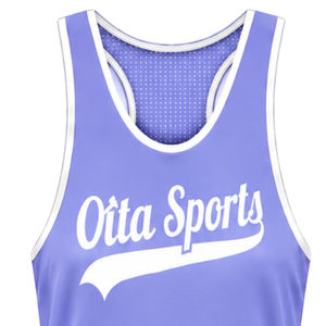 Lavender <b>White</b> Swim <b>Tank</b> <b>Top</b> Sleeveless Racerback Lightweight Quick Dry Breathable Training Performance Athletic Swimwear - Product Image 5