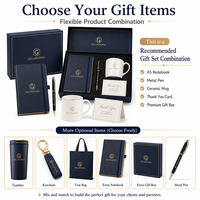 Coffret Cadeau d'Appréciation pour Clients d'Entreprise : Carnet A5, Stylo Métallique, Tasse en Céramique, Carte de Remerciement, Boîte Cadeau avec Emballage Personnalisé du Logo
