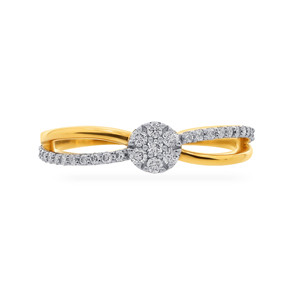 Anillo de Diamantes Infinite Gleam, Anillo con Curva Infinita, Oro Amarillo de 14K, Anillo de Diseño con Diamantes Redondos de 0.25 CT - Product Image 3