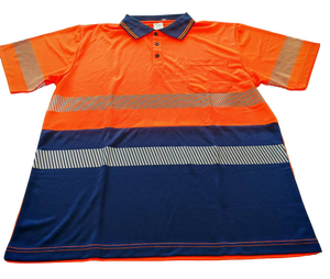 Polo de sécurité en polyester personnalisé pour homme, haute visibilité, réfléchissant, pour travaux de construction, manches longues - Product Image 1